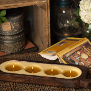 Medium wood candle tray himalayan atelier erboristeria tirano